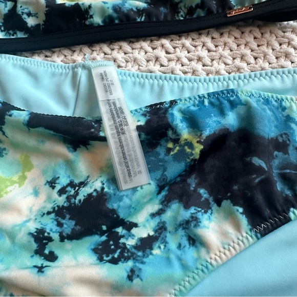 PINK by Victoria Secret NEW Swim Bikini Set Top & Bottom Blue Tie Dye Sz XXL - Picture 4 of 9
